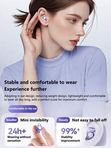 NEW SENYANG New Style True Wireless In-Ear Macaron Musics Earbuds Bluetooth Sleeping Headset Couples Earpods Video Earplug Mini Earbuds Comfortable TWS HIFI Dolby Bass Stereo HD Calling Earphones Adapted For Android For Cellphone Gaming Earpieces Music Smart Headphones For Valentine's Day Gift - X66PRO - View 4