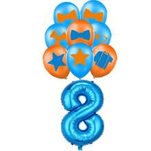 1 Set de Gafas con Tema de Maestro, Pajarita, Estrella, Decoración de Globos de Látex con Estampado de Números Azul & Dorado, Adecuado para Fiesta de Cumpleaños en Casa, Regalo para Hijo/Hija, Accesorio de Fondo Fotográfico - Multicolor - Ver 23