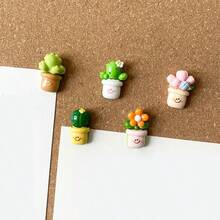 10/20 件植物图钉，可爱仙人掌和花朵形状软木板图钉，适用于照片墙、软木板、公告板、学校、办公室装饰