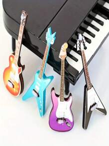 1 Stück Mini Gitarren-Spielzeug, Simulation Elektronische Gitarre, kleine Szenerie Requisite, Puppenhaus Modell Accessoire, Puppenhaus DIY Dekoration