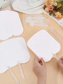 1pc Customized Picture, Text, Logo, Date, Name Double-Sided Printed Fan, Elegant Wedding, Party Or Bride Gift, Modern Solid Color Design For Summer Outdoor Cooling, Personalized Wooden Frame Memorabilia, Wedding Decor