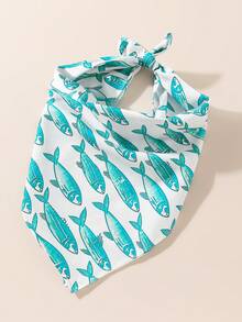 1条女士时尚海滨螃蟹虾贝壳印花头巾，防晒防风，可作装饰性沙滩/度假发饰，弹力舒适，适合沙滩和度假场合穿着。 - 彩色 - 查看 5