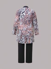 Bộ 3 món: Áo khoác cardigan màu trơn thường ngày cho nữ, Áo ba lỗ cổ tròn không tay, Quần ống đứng có túi xếp ly cạp chun, Bộ đồ công sở, Xuân/Thu/Đông - Nhiều màu - Xem 3