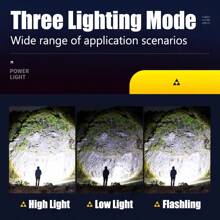1pc Super Bright Flashlight | Spotlight/Floodlight Dual Modes Zoom + 3 Brightness Levels | Type-C Fast Charging + Real-Time Power Display | Waterproof Design | Ideal For Outdoor Adventure, Camping, Night Riding, Car, Home Emergency