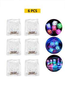 6/12/24pcs Waterproof Glowing Ice Cubes, Touch Sensor Light, Multicolor Slow Flashing Glow Ice Cubes For Beverage, Suitable For Wedding, Club, Bar, Drink, KTV, Night Light, Pool, Party Decoration - Colorful Light - View 12