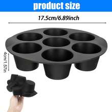 蛋糕海绵硅胶模具、7杯烘焙纸杯蛋糕不粘锅、空气炸锅、烘焙不粘锅、煎饼烘焙模具、烘焙模具、空气炸锅配件 - 彩色 - 查看 9