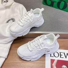 Tenis Deportivos Transpirables Con Plataforma - Blanco - Ver 3