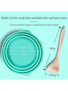 Portable Silicone Dog Cat Canned Lid 2-In-1Food Sealer Spoon Pet Food Cover Storage Fresh-Keeping Lids Bowl Dog Accessories