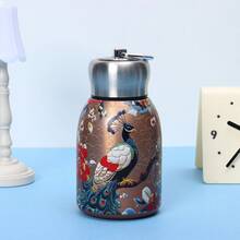 1 件新东方风格卡通保温水瓶，户外便携式带手柄和口袋，车载杯返回学校 - 彩色 - 查看 11