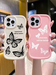 3pcs Luxury Creative Butterfly Print Matte Soft Phone Case, Compatible With IPhone & Galaxy Phones - Multicolor - View 7