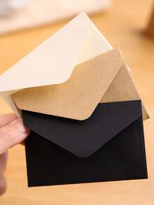 Set de 1 (50 piezas) Mini sobres de papel kraft de 10,5x7cm, estilo inserto - Caqui - Ver 3