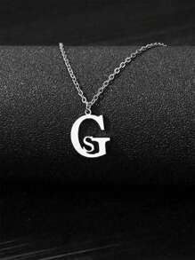 Personalized English Letter Pendant Necklace, Stainless Steel Chain, Custom Initial Necklace, Women's Simple Handmade Birthday/Christmas/Valentine's Day Gift