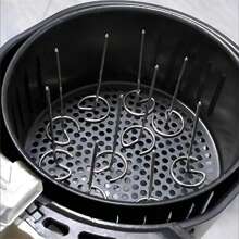 20 pièces/10 pièces/5 pièces Accessoires de friteuse à air, Mini brochettes universelles en acier inoxydable pour barbecue/bâtonnets de barbecue, Brochettes verticales en acier inoxydable pour barbecue, Grille verticale inclinée, Parfait pour la maison, l'extérieur, les fêtes, Noël et autres fêtes, vaisselle pour anniversaire