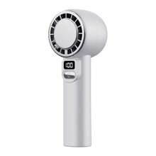 1 pieza Ventilador de mano mini recargable por USB, diseño sin aspas con turbina, motor sin escobillas de 13000RPM, potente turbo, 100 niveles, pantalla LCD, funcionamiento silencioso, larga vida útil de la batería, ventilador portátil para exteriores, ventilador regalo de artesanía exquisita