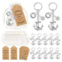 12 Sets Nautical Exploration Themed Party Favor Anchor Helm Keychain, Creative Gifts For Engagement, Wedding, Bridal Shower, Birthday, Anniversary, Christmas, Thanksgiving, Valentine's Day, New Year, Best Friend Commemorative Gift - No Need For Power Or Feathers, Suitable For Party, Daily, Holiday Gifts