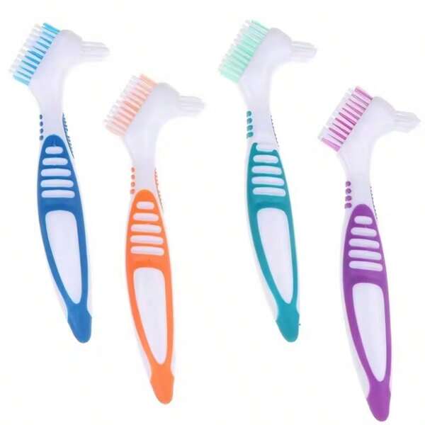 Denture Toothbrush Cleaning Brush Double Sided Denture Brush Invisible Braces Descaling Brush