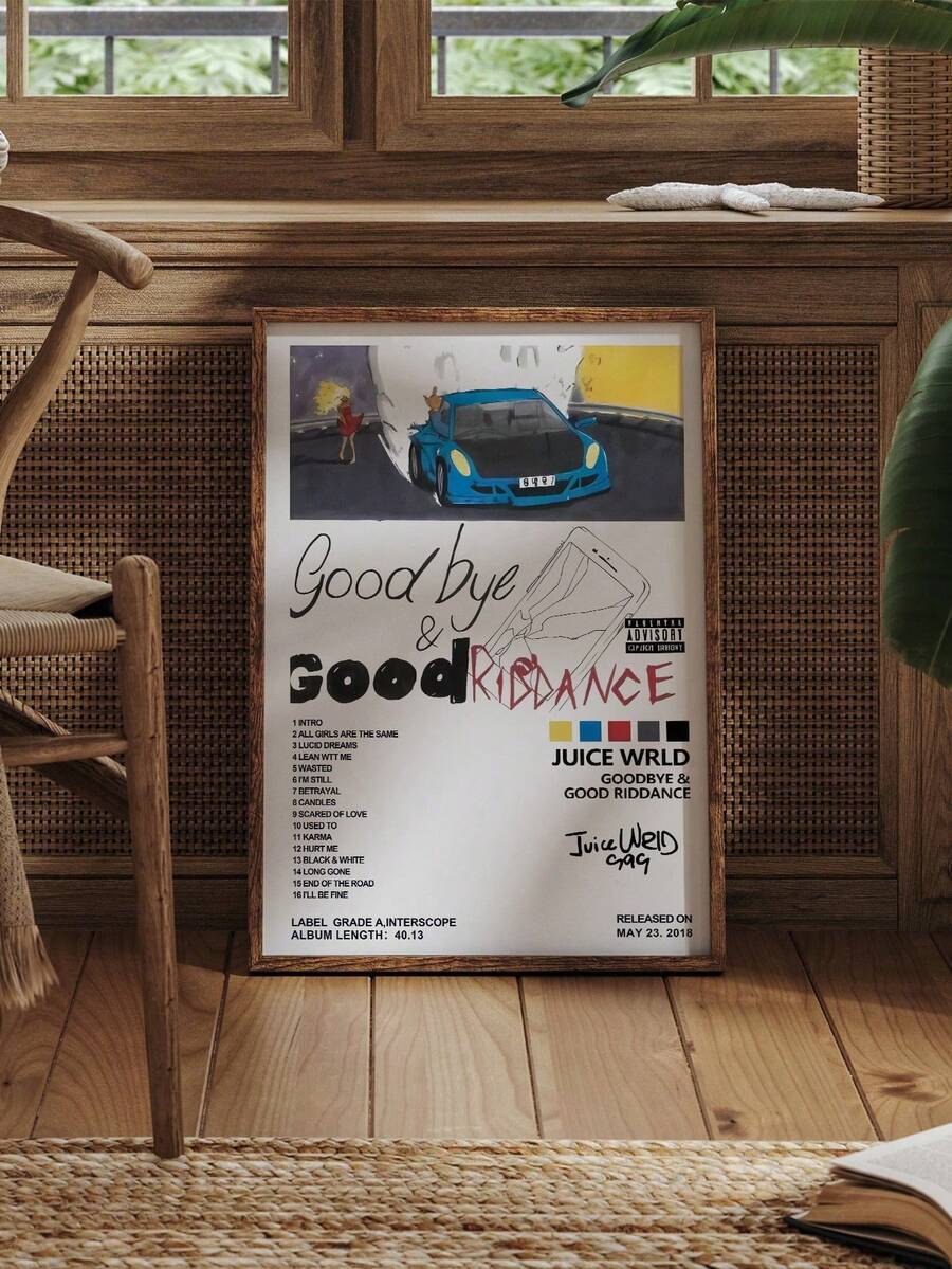 1 Piece Goodbye Wall Arts Classic Music Album Canvas Posters In Ảnh Treo Xe Ảnh Tranh Hiện Đại Poster Phòng Ngủ Căn Hộ Phòng Khách Trang Trí Tường Tranh Canvas Nghệ Thuật Treo Tường Cho Phòng Khách Trang Trí Nhà Quà Tặng Ngày Lễ & Sinh Nhật, Trang Trí Văn Phòng Sắp Xếp Tác Phẩm Nghệ Thuật Khung Tùy Chọn - Nhiều màu - Xem 1