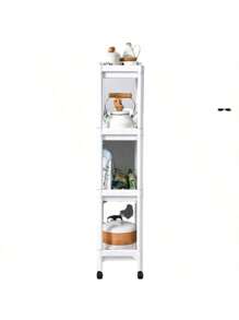 1 pieza Estantería de almacenamiento rectangular para la cocina, carrito rodante independiente, estantería organizadora para el baño, estantería de varios niveles para almacenar artículos de tocador y aperitivos