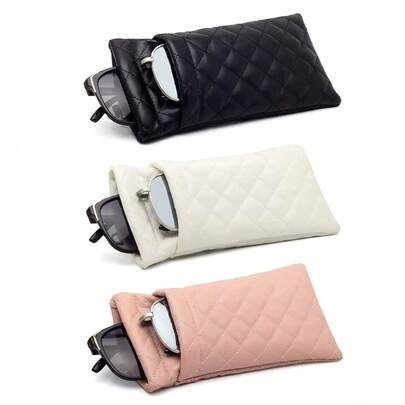 1pc Double-Layer Glasses Storage Bag, Women's Fashion Glasses Protective Case, Travel Essential Glasses Storage Bag, Fashion Glasses Storage Bag