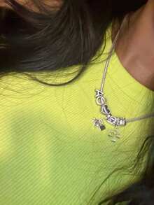 1 件复古心形项链、文艺复兴泰迪熊项链、可爱小熊项链、12 星座吊坠项链，多种款式可选 - 銀色 - 查看 14