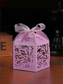 10/50pcs Leaf Pattern Laser Cut Candy Boxes Small Chocolate Packaging Boxes Favor Boxes For Wedding Engagement Bridal Showr Birthday Party Decorations - Multicolor - View 9