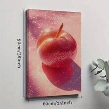 1pc Red Apple, Frost Effect, Surrealism Framed Wall Art - Canvas Prints Poster, Ready To Hang - Home Decor, Ideal For Home, Office Wall Decor, Family Gift, Living Room Bedroom Wall Decor - Multicolor - View 10