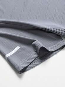 Men's Quick-Dry Breathable Mesh T-Shirt, Casual Versatile Lightweight Short Sleeve, Comfortable Sports Outdoor Top, Summer - Dark Grey - View 5