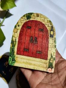 Set de 6 puertas en miniatura de cuentos de hadas - Decoración única de puertas de hadas de plástico, de 3.15 pulgadas de alto, accesorios de decoración para jardín de hadas al aire libre, paisaje mágico DIY, puertas azules, marrones, verdes y rojas, adornos caprichosos para el jardín