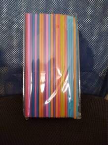 100 Stücke/Pack Einweg flexible, bunte Getränke/Bubble Tea Strohhalme, Bastelmaterial für Kinder