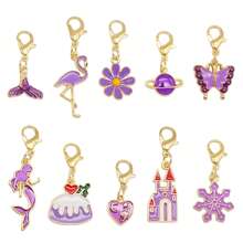 10Pcs Cute Enamel Charms Set - Multicolor Pendants With Lobster Clasp,Bag & Shoe Charm,Jewelry Supplies For DIY Bracelet Keychain