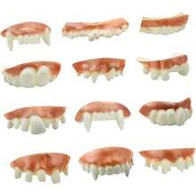 1/5/10/20/30/48 Pieces Gnarly Teeth Gag Teeth Ugly Fake Teeth Vampire Denture Teeth For Halloween Costume Party Favors Photos Props,Random Style And Color
