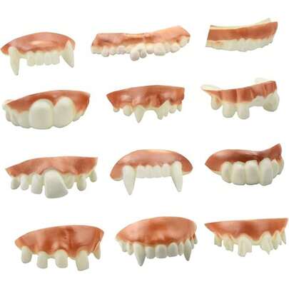 1/5/10/20/30/48 Pieces Gnarly Teeth Gag Teeth Ugly Fake Teeth Vampire Denture Teeth For Halloween Costume Party Favors Photos Props,Random Style And Color