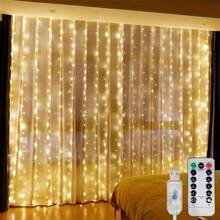 1pc USB Powered LED Fairy String Lights, 8 Lighting Modes Remote Control, Decoration For Birthday, Christmas, Halloween, Wedding, Bedroom, Party