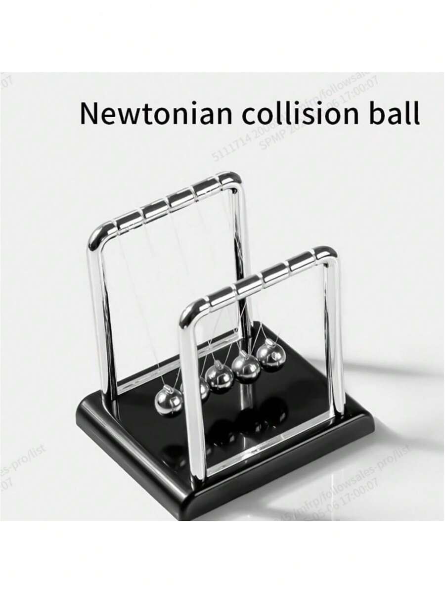 Fashionable Polished Metal Newton's Cradle Desk Decor, Decorative Iron Swinging Balls For Office Or Home Back To School Room Decor Home Decor Ornaments Home Miniature Things - Multicolor - View 1