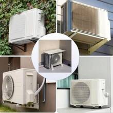 Durable Flame-Retardant Air Conditioner Cover With Fixed Buckle - Heavy-Duty Sun And Rain Protection, Reinforced Edge Design, Convenient Zipper For Outdoor HVAC Equipment Maintenance, Outdoor Air Conditioner Protective Cover | Reinforced Edge Design | Rain And Wind Protection Coverage