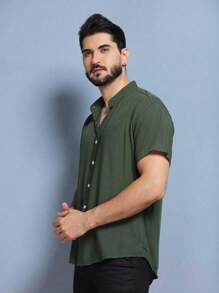 Camisa Gola Padre Masculina Manga Curta