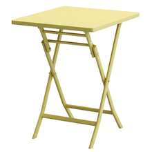 3 Piece Patio Bistro Set Of Foldable Square Table And Chairs, Yellow - 1 - View 2