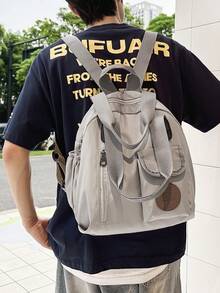 Multifunctional Backpack Waterproof Separation Design Weekender Bag, Large Capacity Casual Travel Gym Hiking Backpack With Dry Wet Compartment, Peach Tree - Multicolor - View 5