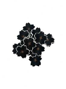 10 piezas de Parches bordados de flor de cerezo pequeños para planchar en aplicaciones de decoración en faldas, bolsas, reparación de agujeros, decoración para chaquetas, mochilas, camisetas