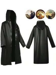 1 件连帽雨衣，男女通用成人防水加厚 EVA 雨披，可重复使用单排扣雨衣，适合徒步旅行、旅游、钓鱼、登山等户外活动