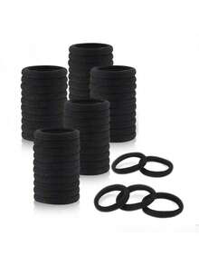 200/10 件女士百搭黑色高弹力发圈，柔软发带，百搭优雅的设计，简约风格，适合日常穿着、休闲、派对、通勤、度假、洗脸、淋浴、化妆、发型设计、搭配服装、发圈 - 黑色 - 查看 13