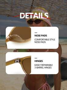1 Stück klassische Vintage Hot Girl Stil populäres Design elegante ovale Plastik Kleine Rahmen Modebrille, für Frauen - tropischer Strandurlaub, Straßenfotografie, Musikfestival Dekoration geeignet für alle Gesichtsformen, Sommer Accessoires Preppy Stil für den Schulanfang