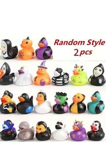 2 piezas de Patos de goma de Halloween, Patos apretables de Halloween, Decoraciones de fiesta de Halloween, Actividades de piscina, Accesorios lindos de baño y ducha, Regalos de cumpleaños, Regalos de Navidad y Halloween, Regalos para amigos, Patos de Halloween