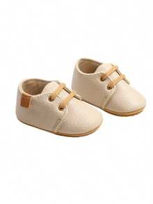 Baby Boys Girls Lace Up Sneakers, Autumn Soft Sole Infant Moccasins, Newborn Anti-Slip First Walkers Shoes - 米色 - 查看 5