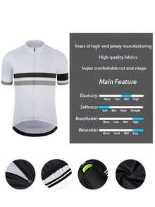 2 件男士夏季短袖骑行服自行车休闲服装公路车山地车透气短袖短裤骑行服 - 彩色 - 查看 3