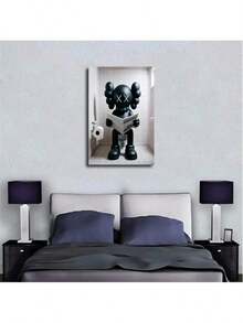 1PC  GiftFashion Kaw Poster S Doll Men's Fashion S Poster Kawaii Kaw Poster Canvas Art Print Wall Living Room Room Living Room Kitchen Decorations NO FRAME - (Wrapped Canvas) - 白色 - 查看 2