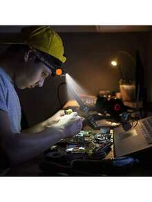 Lampara De Cabeza Linterna Iluminacion Doble, Recargable USB, Con Iman, Doble potente - Negro - Ver 5