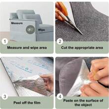 Adesivo protettivo antistrappo per divano, compatibile con tessuto in pelle, tappetino per graffi per gatti ritagliabile e autoadesivo per riparare graffi su divano o pareti, articoli per animali domestici