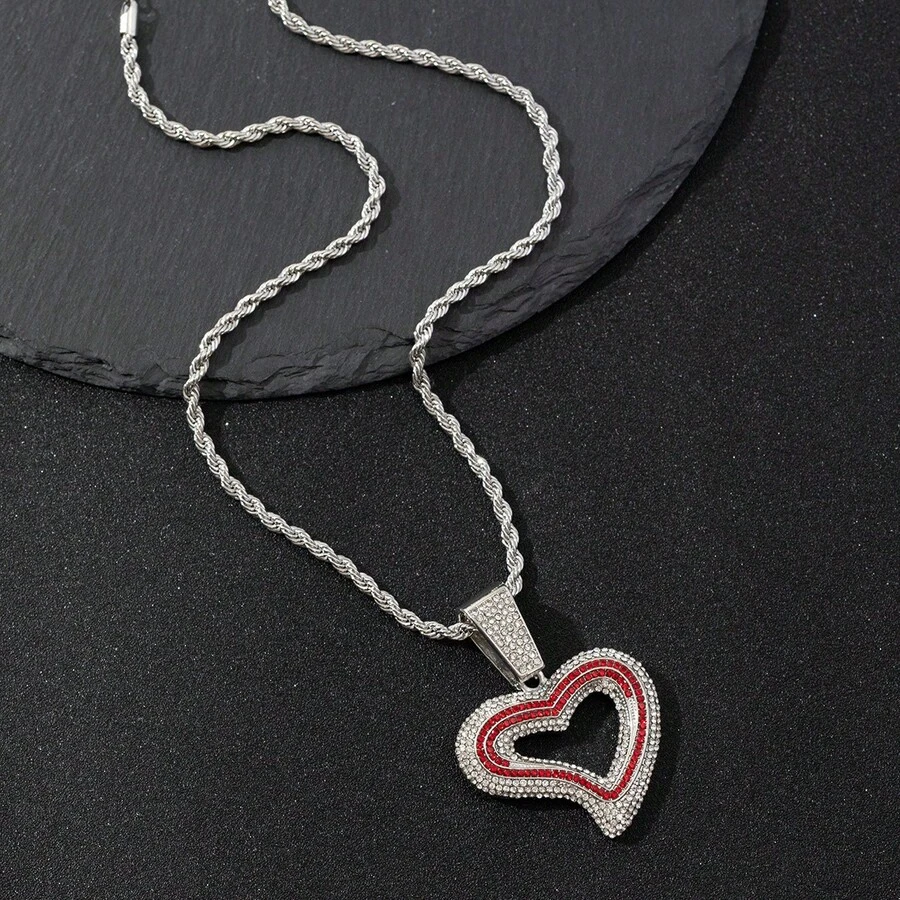 1pc Shiny Hip Hop Style Pendant Necklace, Suitable For Men's Daily Street Wear And Gift - Multicolor - View 1