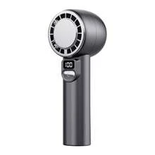 1 pieza Ventilador de mano mini recargable por USB, diseño sin aspas con turbina, motor sin escobillas de 13000RPM, potente turbo, 100 niveles, pantalla LCD, funcionamiento silencioso, larga vida útil de la batería, ventilador portátil para exteriores, ventilador regalo de artesanía exquisita
